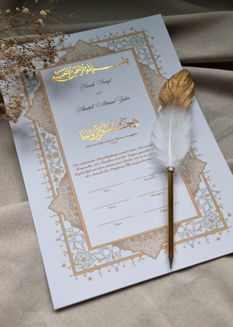 Islamische Eheurkunde Nikah-Zertifikat