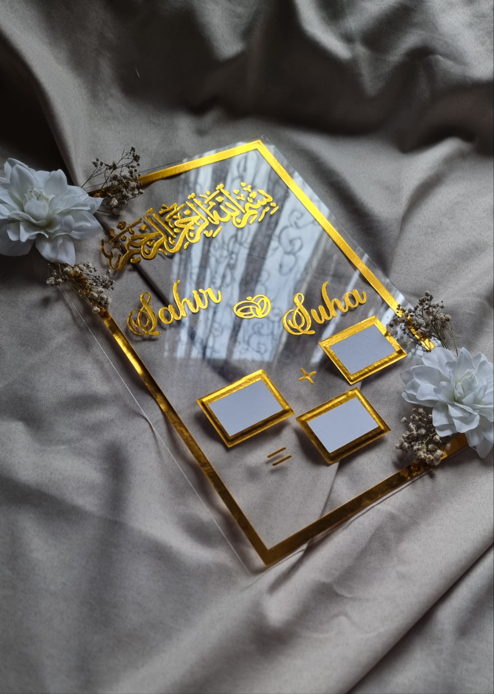 Islamische Eheurkunde Nikah-Zertifikat Acryl Fingerabdruck