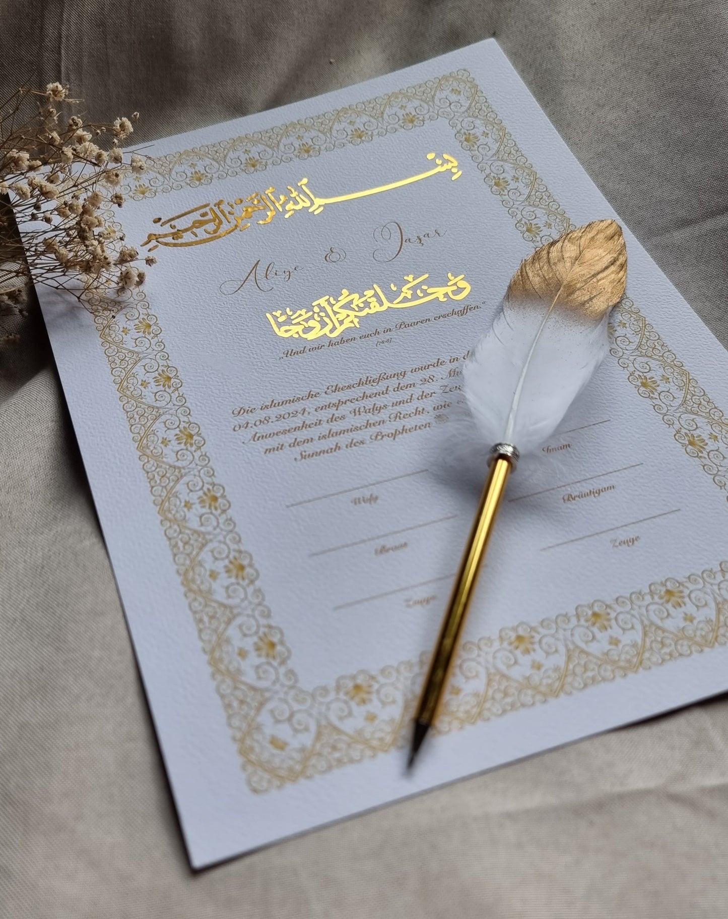 Nikah Nikkah Zertifikat | islamische Eheurkunde dini nikah belgesi Ehezertifikat