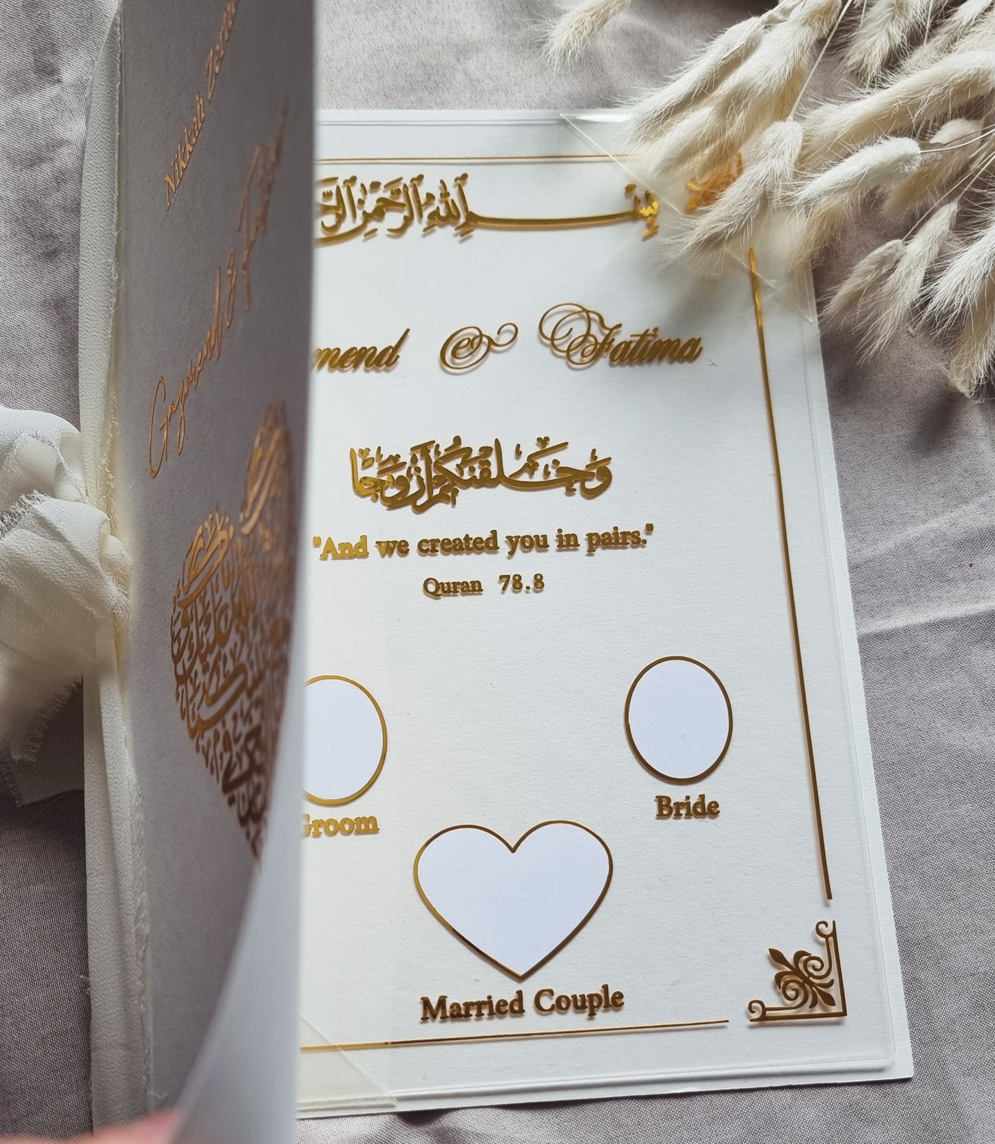 Certificat Nikah Certificat Nikah d'empreintes digitales en acrylique