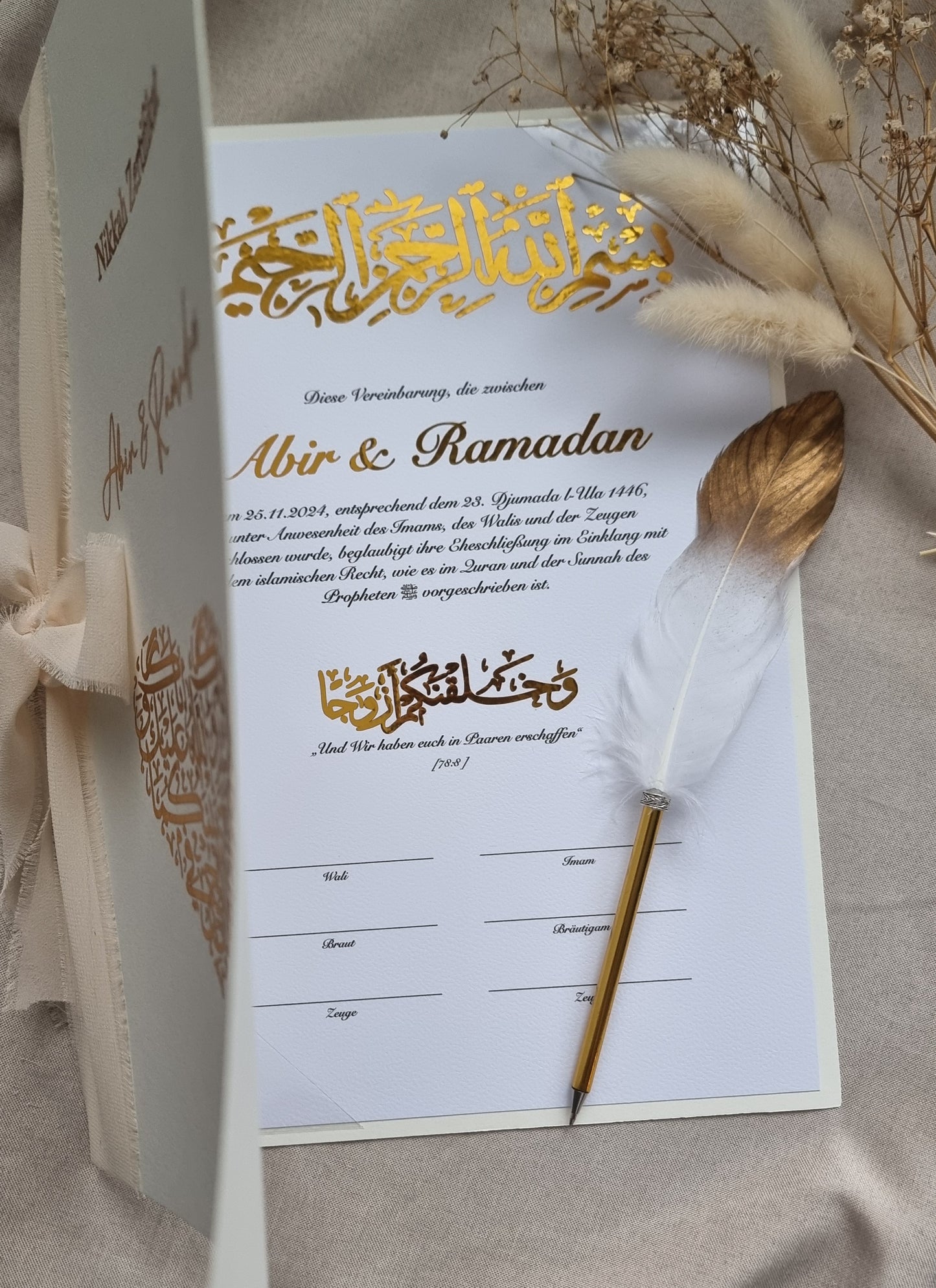 Islamische Eheurkunde Nikah-Zertifikat