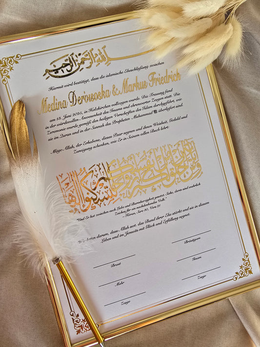 Islamische Eheurkunde Nikah-Zertifikat