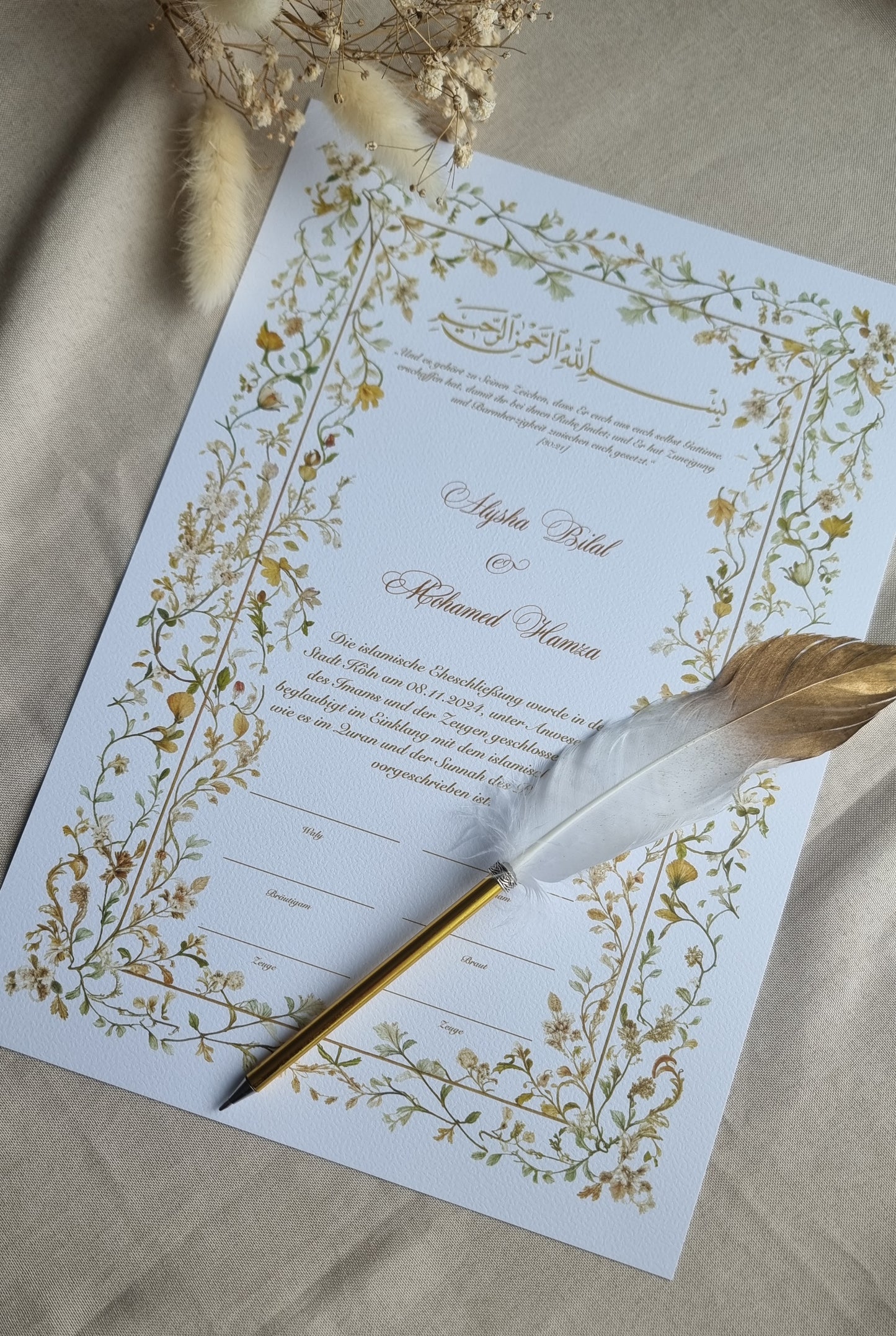 Islamische Eheurkunde Nikah-Zertifikat