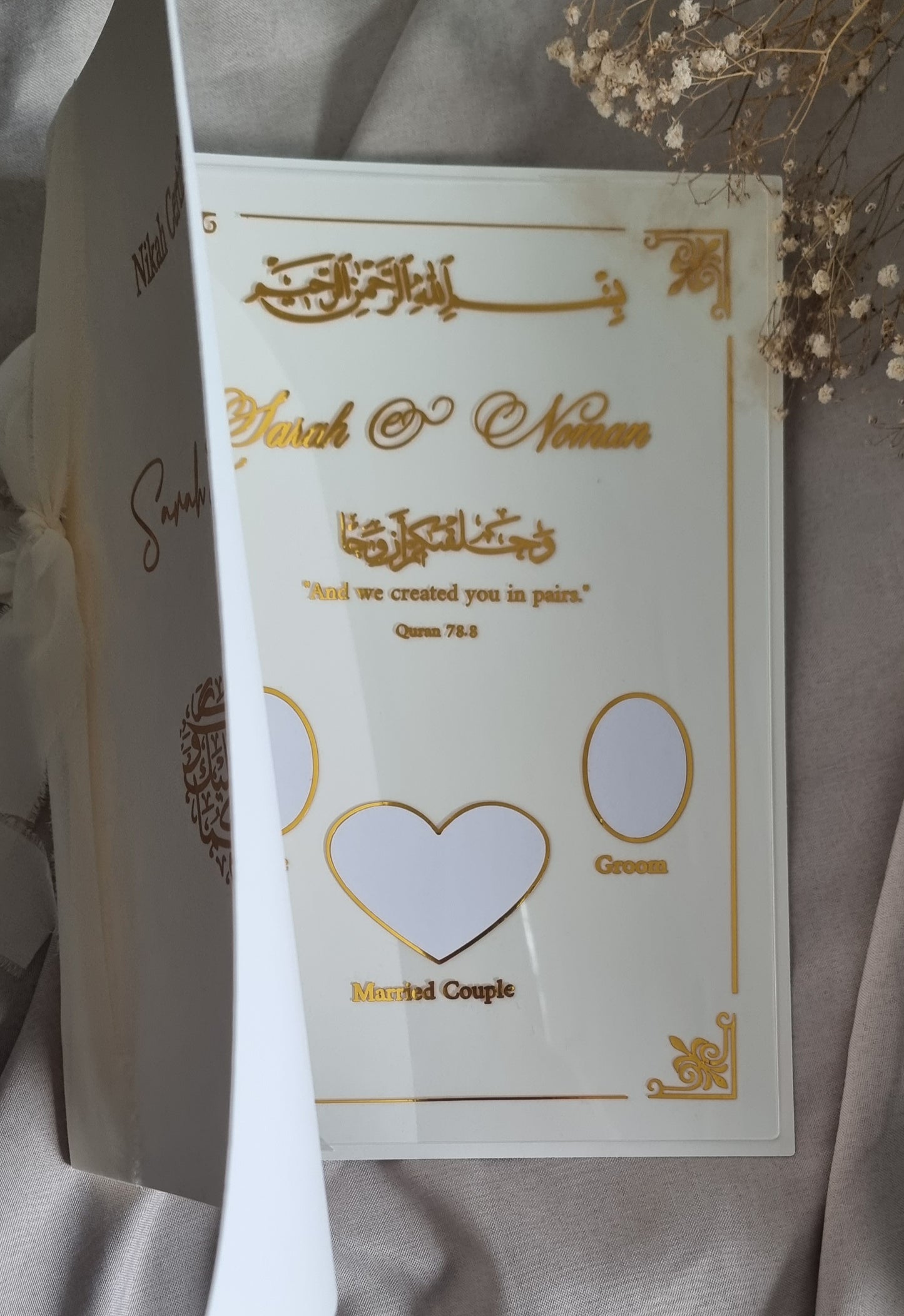 Certificat Nikah Certificat Nikah d'empreintes digitales en acrylique