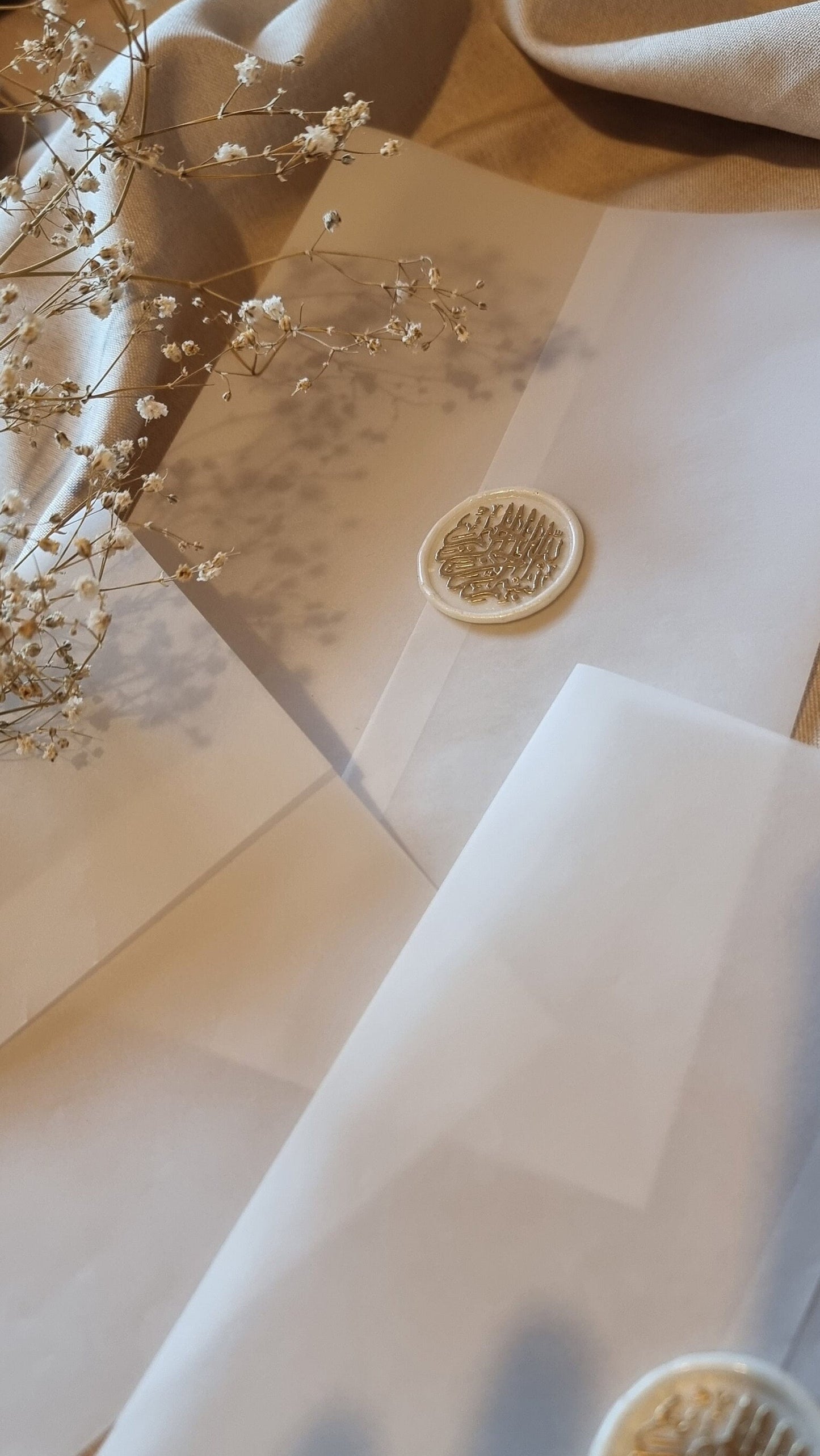 Wachssiegel Farbe: White Pearl für Nikkah Walima Aqiqah Einladungen | Bismillahirrahmanirrahim