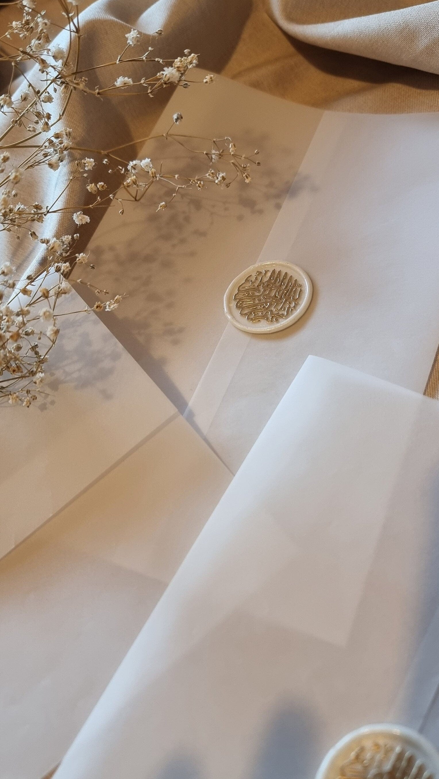 Wachssiegel Farbe: White Pearl für Nikkah Walima Aqiqah Einladungen | Bismillahirrahmanirrahim