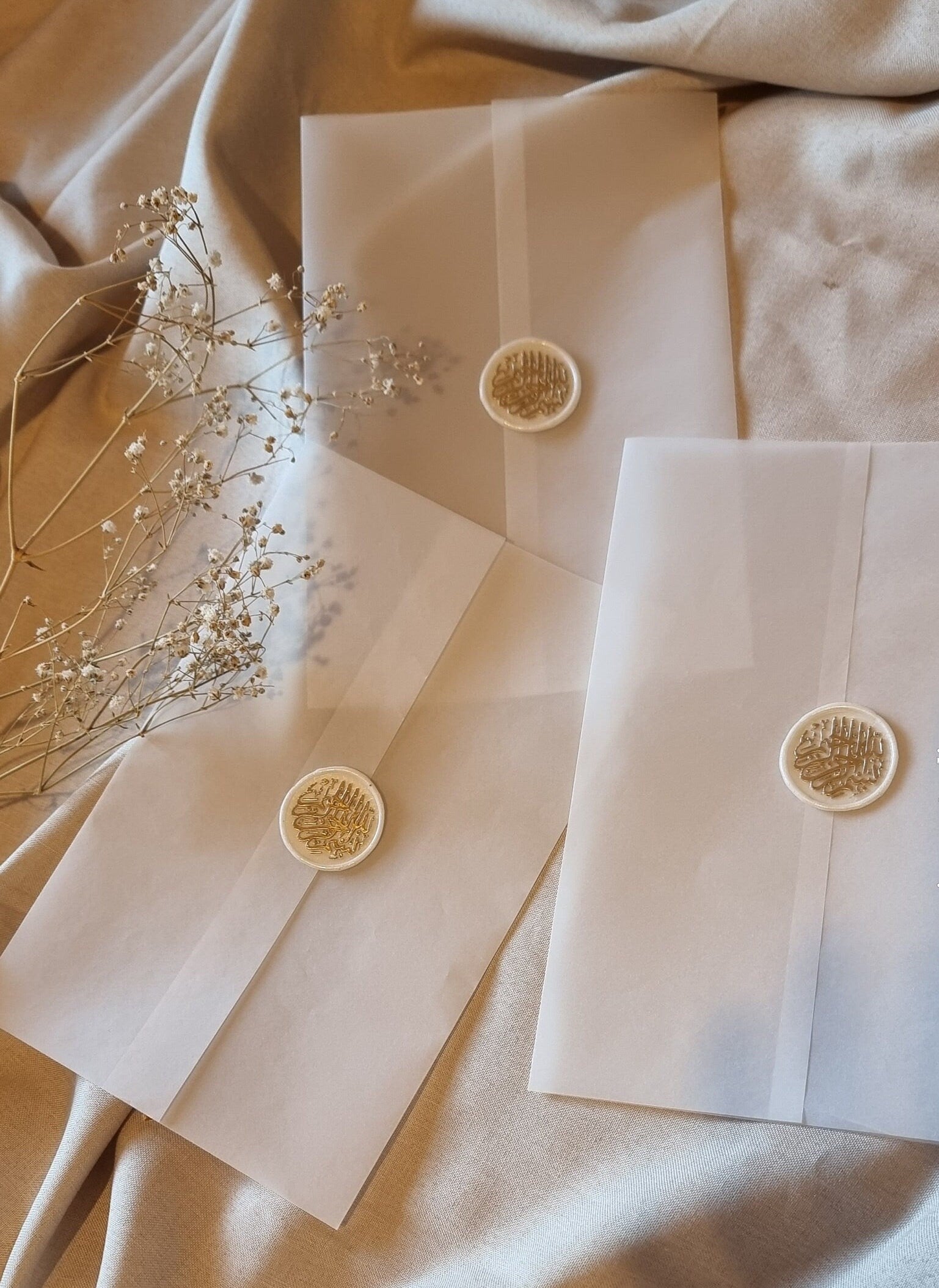 Wachssiegel Farbe: White Pearl für Nikkah Walima Aqiqah Einladungen | Bismillahirrahmanirrahim