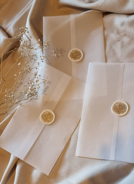 Wachssiegel Farbe: White Pearl für Nikkah Walima Aqiqah Einladungen | Bismillahirrahmanirrahim