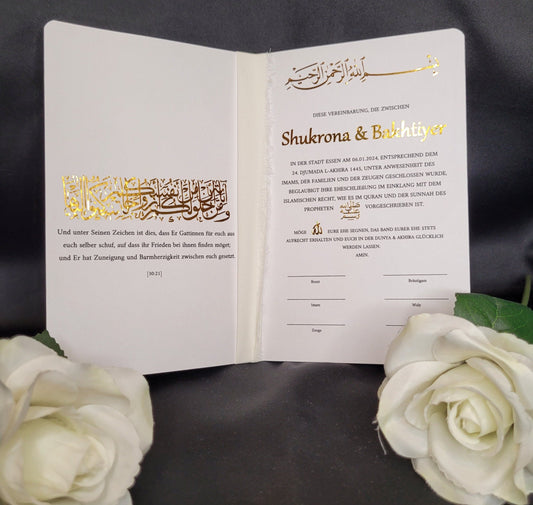 Buchformat Nikkah Zertifikat -Zina-