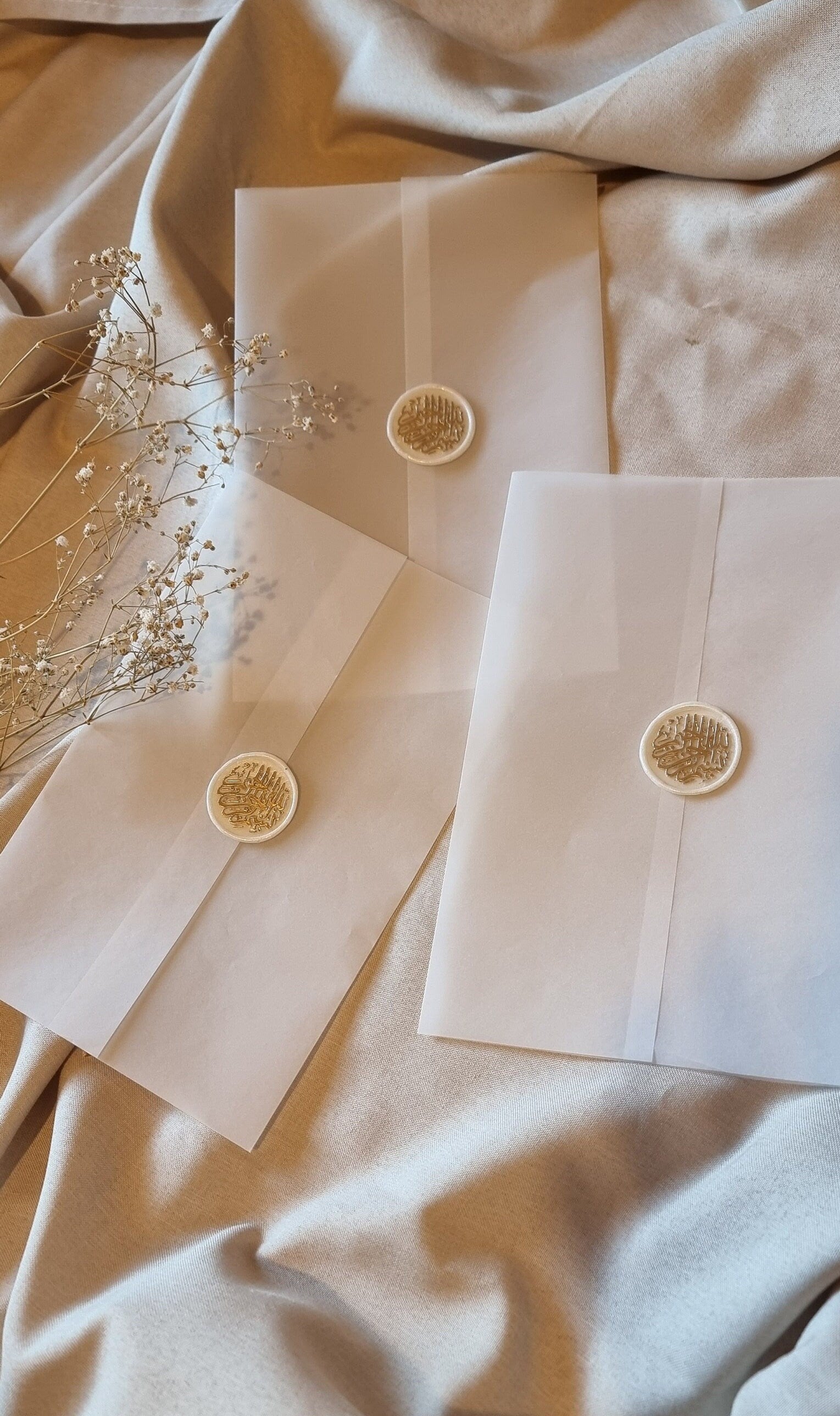 Wachssiegel Farbe: White Pearl für Nikkah Walima Aqiqah Einladungen | Bismillahirrahmanirrahim