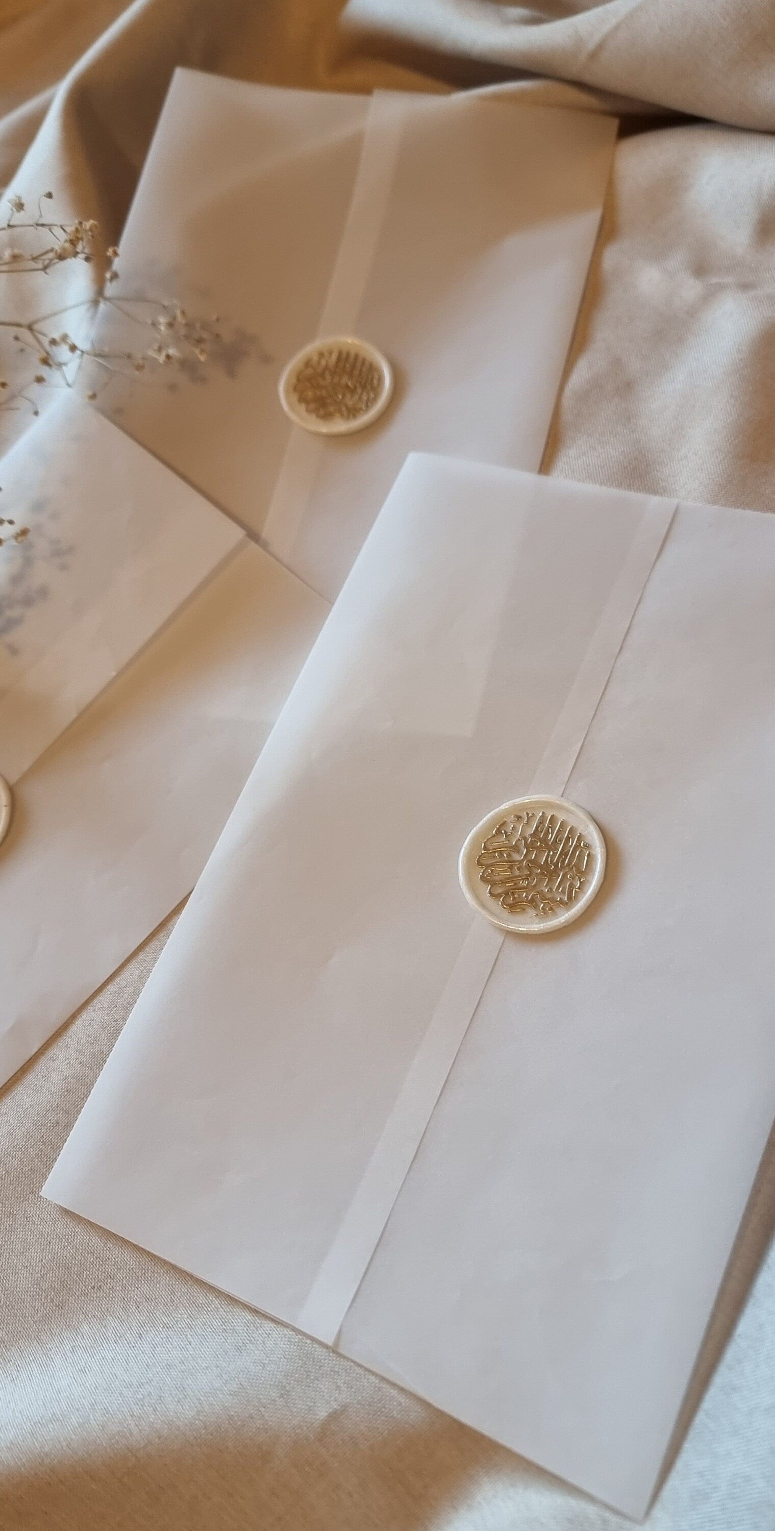 Wachssiegel Farbe: White Pearl für Nikkah Walima Aqiqah Einladungen | Bismillahirrahmanirrahim